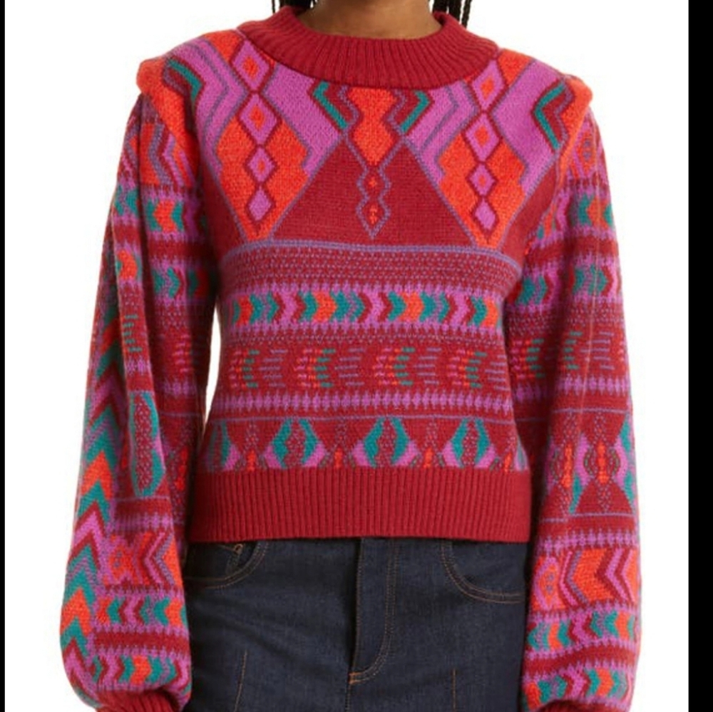 FARM Rio Colorful Abstract Sweater